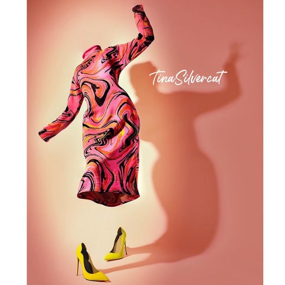 Zara Belted Jacquard Knit Sweater Midi Dress Pink Sz Small NWT - Picture 1 of 12